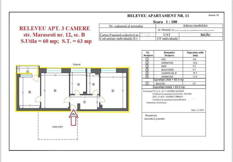 Apartament 3 camere de vanzare, ULTRACENTRAL,  str. Marasesti,  Bacau - 4