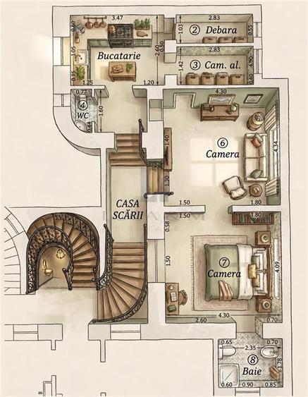 Apartament cu 2 camere semidecomandat în Iosefin