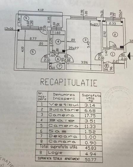 Apartament cu 2 camere semidecomandat în Iancului