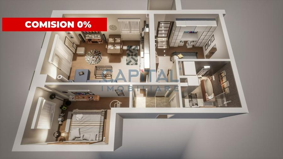 Comision 0%! Apartament cu 3 camere, 63mp utili!!! - 1