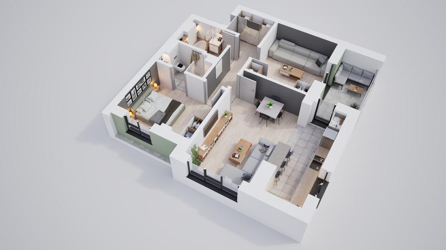 Apartament modern 3 camere, aproape de transport public - 14