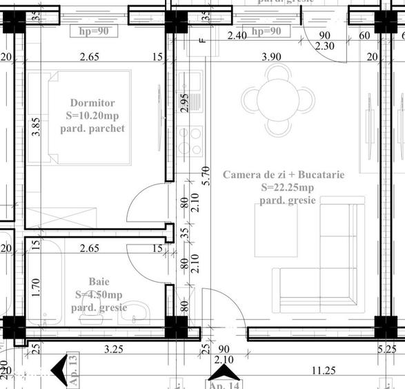 Apartament cu 2 camere în Hlincea