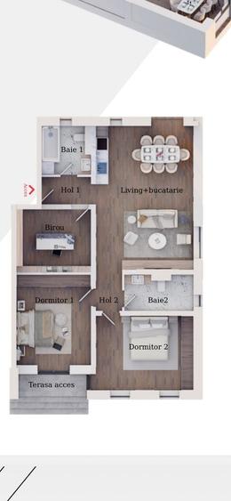 Apartament cu 3 camere decomandat în Exterior Vest