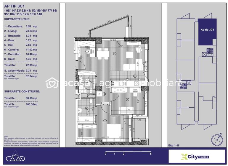 Apartament NOU, cu 3 camere în Timișoara,  parcare subterană inclusă - 2