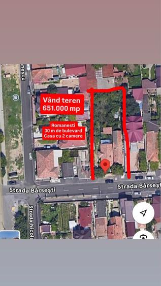 Vand teren 651 mp cu constructie in cartier romanesti - 1