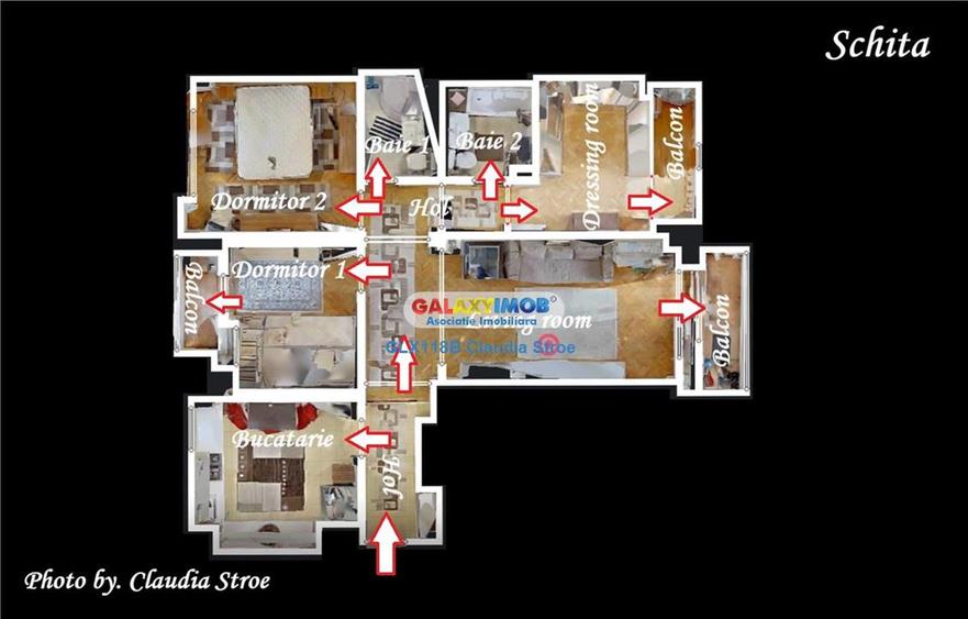 Tur Virtual Inchiriere apartament 4 camere TURDA METROU Grivita - 9
