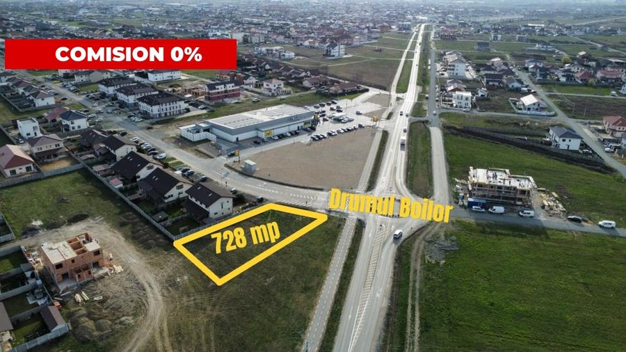 Parcela teren 728 mp - Super pozitie  - Mosnita - Comision 0% - 1