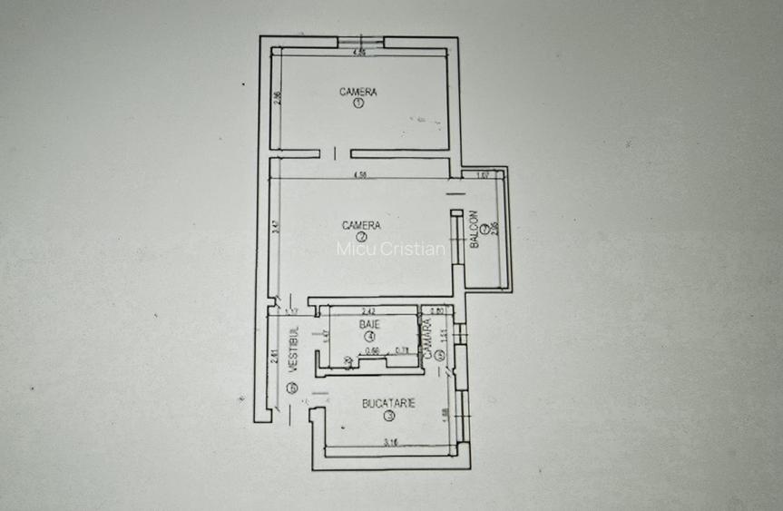 Apartament 2 camere strada Uranus etaj intermediar 73.000 euro