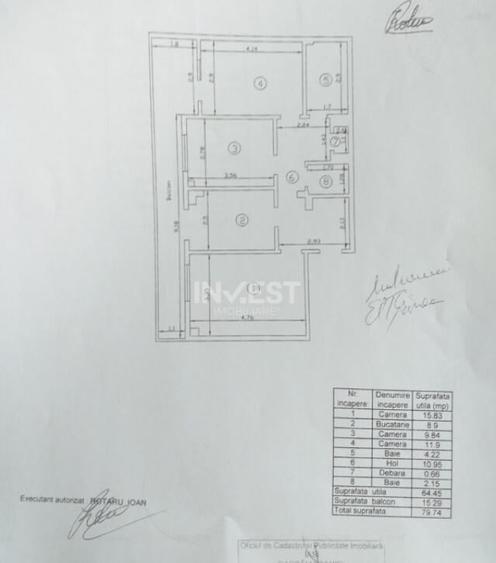 Apartament de vanzare 3 camere, 79 mp, etaj 1, zona Canta, I - 1