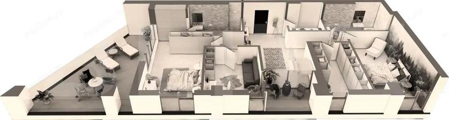 Penthouse de lux, 221 mp, vedere panoramica - zona centrala - 1