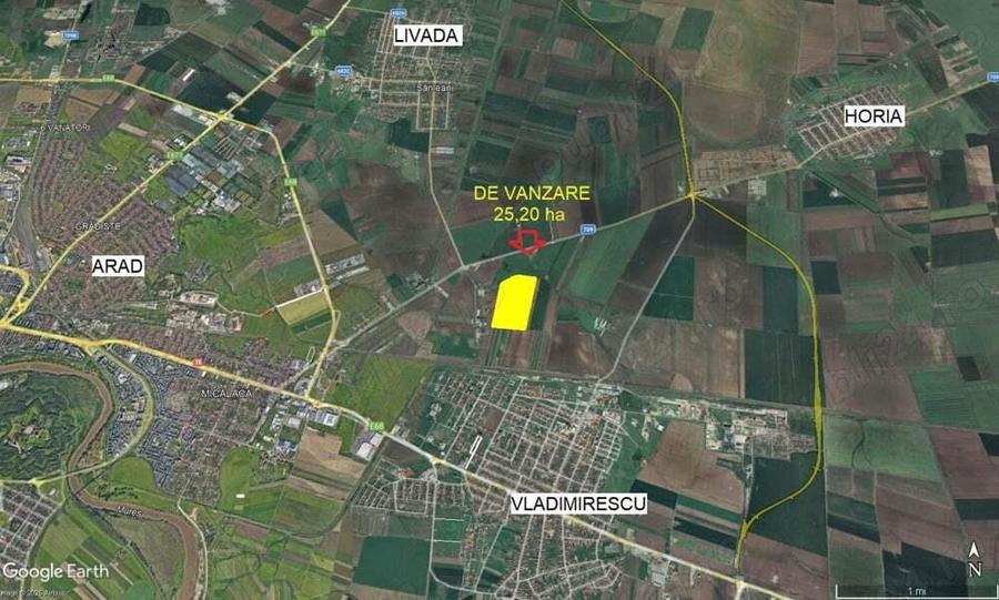 25,20 ha teren intravilan la iesire din Arad spre Horia - 2