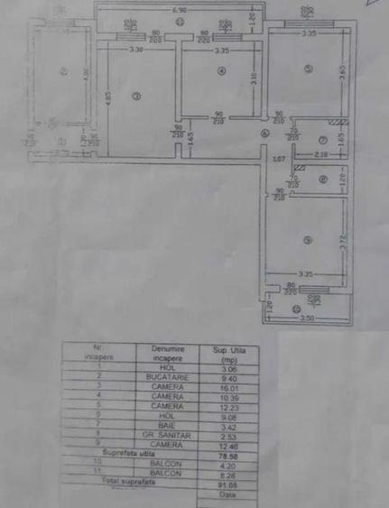 Apartament cu 4 camere semidecomandat în Tătărași