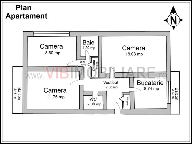 Vitan – Aleea Lacramioarei | Apartament 3 camere, decomandat, etaj 1 - 1