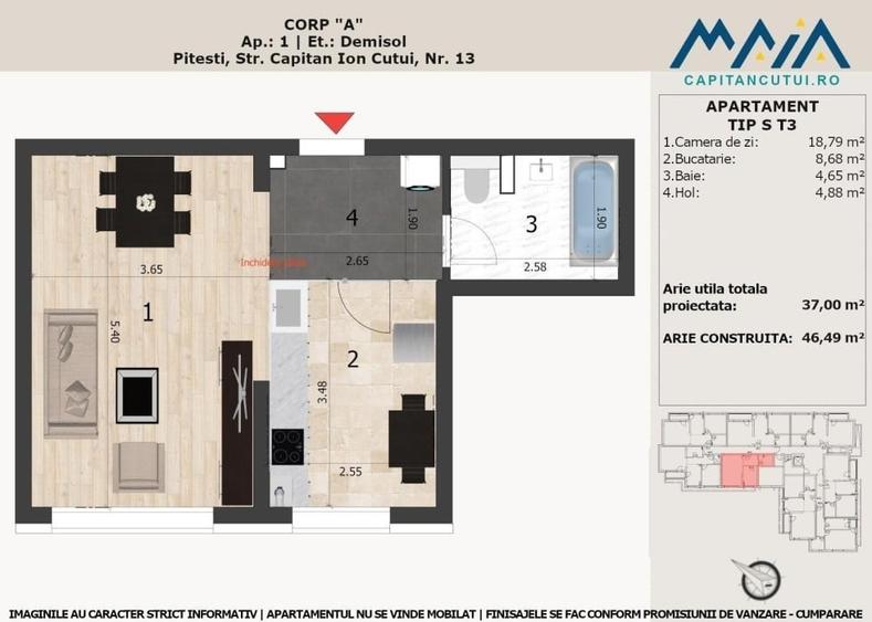 Garsoniera | Negru Voda | Langa Padure | Pitesti | Finisaje premium - 2