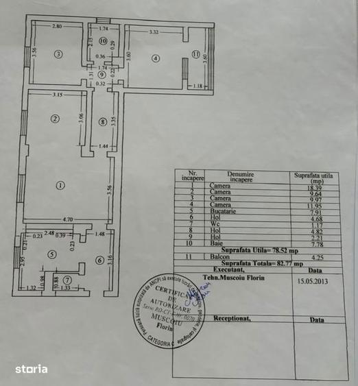 Tomis Nord, 4 Camere, Centrala pe Gaz, S utila 78.52 plus balcon - 6