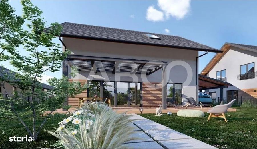 Casa individuala de vanzare cu teren generos- predare la alb - 1