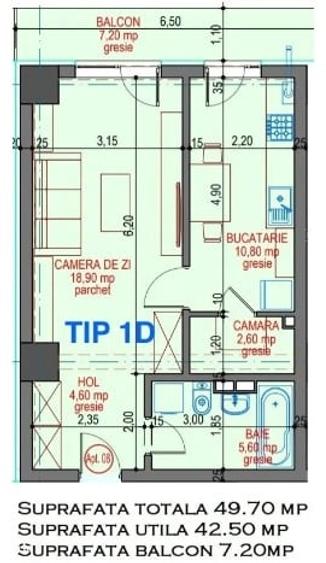 APARTAMENT CU 1 CAMERA , NICOLINA , BLOC NOU - 9