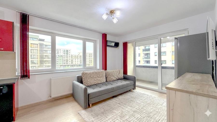 Studio in Kasper Coresi, vedere către aleea pietonală, loc de parcare si boxa - 1