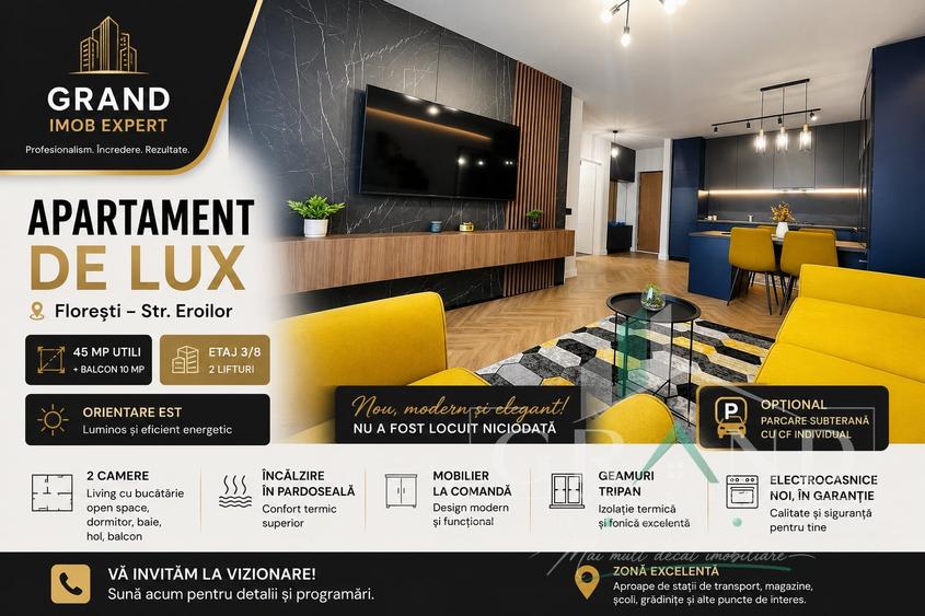 Apartament de Lux |  2 Camere |  Balcon | Parcare | Floresti/Eroilor - 1