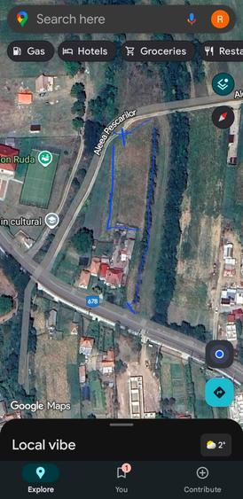 Teren intravilan 2351 mp, 2 intrari, DJ 678 + Aleea Pescarilor, Ruda - 1