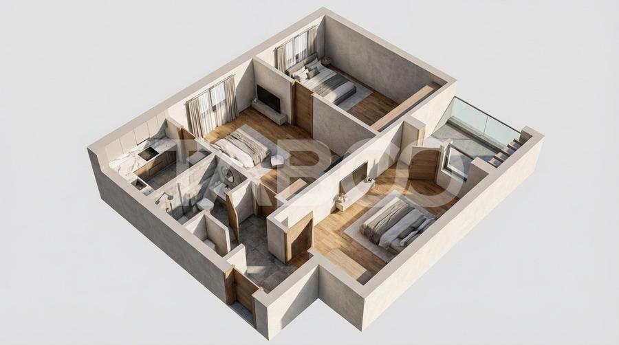 Apartament 3 camere etaj intermediar mobilat balcon zona Tiglari Sibiu - 7