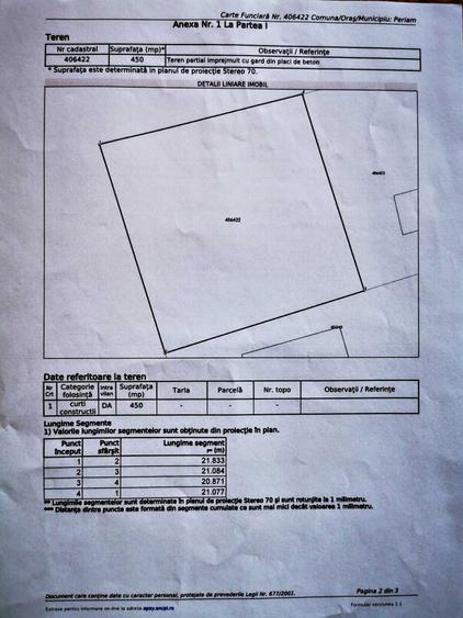 TEREN DE VANZARE in comuna Periam - 450 mp - 3