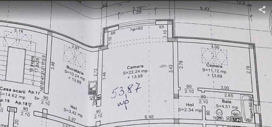 Apartament cu 2 camere semidecomandat în Bucovina