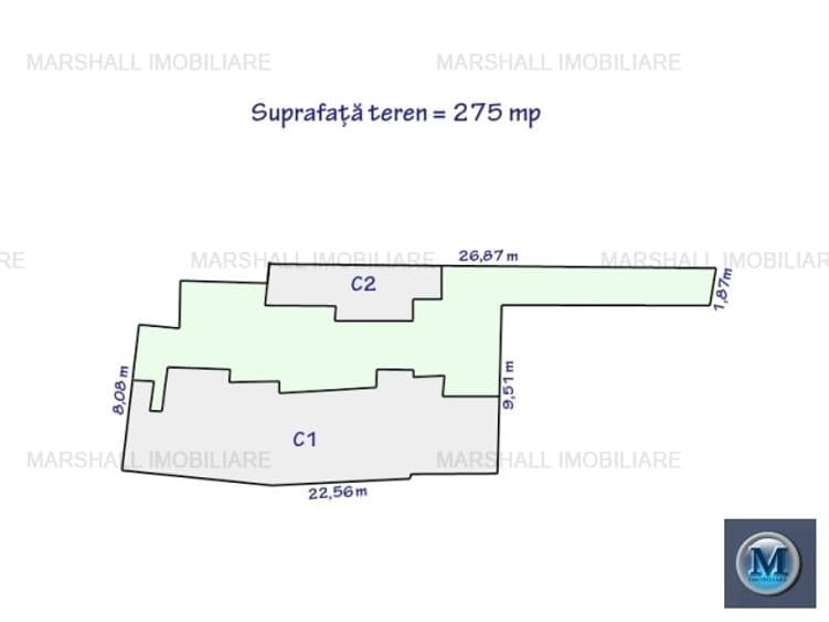 Teren Construcții intravilan de 275 mp, în Cantacuzino