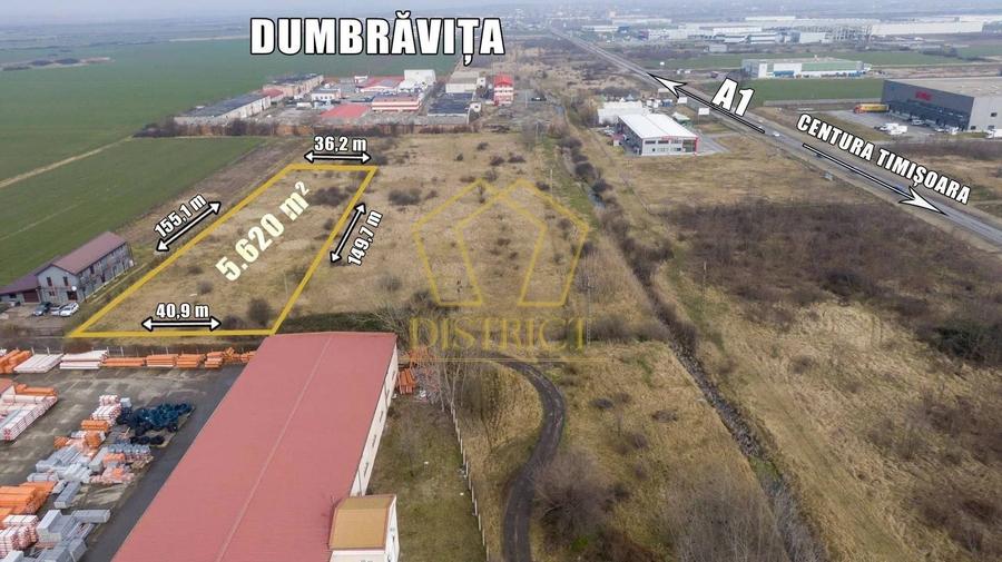 Teren pentru uz comercial - industrial 5620 mp | Dumbravita - 1