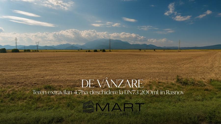 Teren 4,7ha, deschidere 200ml, Rasnov la DN73 - 1