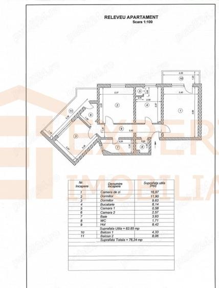 Apartament 3 camere, situat in zona Dacia - 1