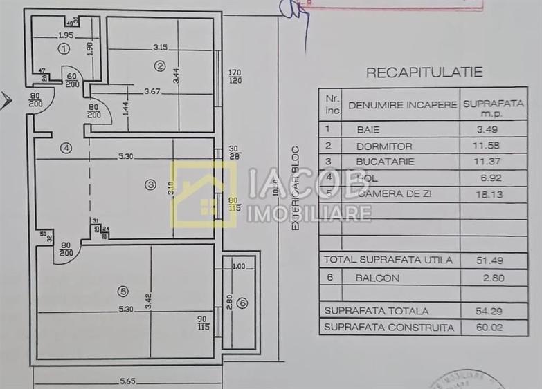 Apartament decomandat, 2 camere, etaj 3, str. Milcov , Bacau - 1