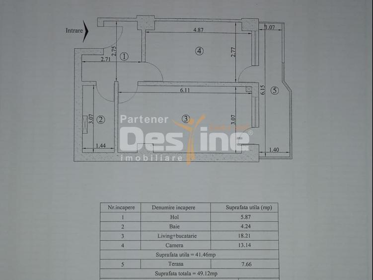 Apartament cu 2 camere decomandat, mobilat în Copou