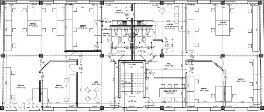 Etaj 2 integral birouri 293,5 mp, Calea Dumbravii Sibiu, 12 /mp - 1