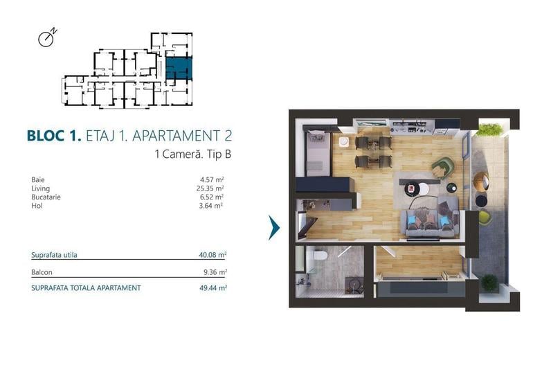 Comision 0-Dezvoltator vinde 1 camera, bloc cu lift, finisaje PREMIUM! - 7