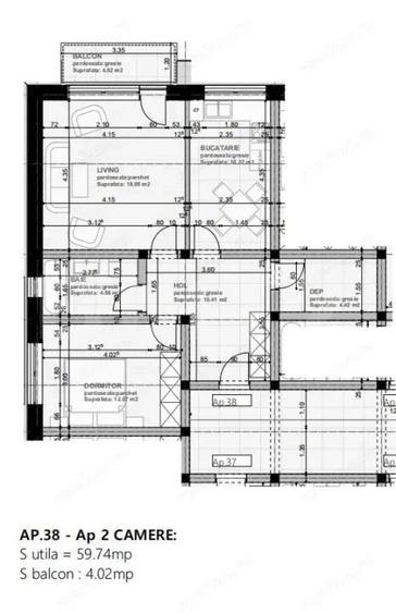 Apartament 2 camere, 60 mp - 1