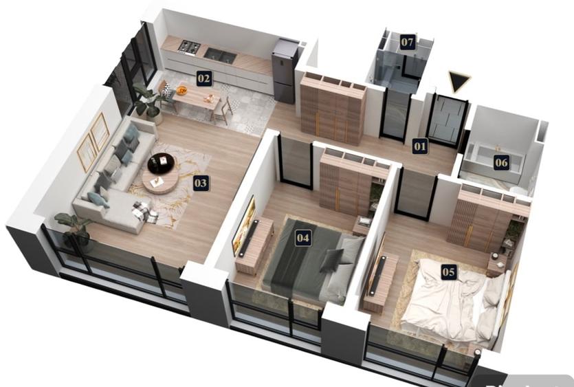 APARTAMENT  3 CAMERE SPATIOASE  | PARC PRIVAT - 11