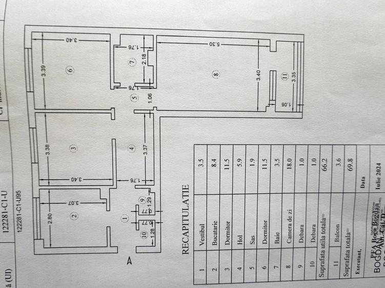 Apartament cu 3 camere, 70mp, Alexandru - Piata Voievozilor. - 11