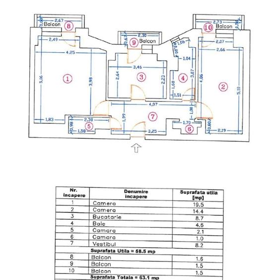 APARTAMENT 2 CAMERE 7/9 63 MP BL 1993 MONOLIT VEDERE SUPERBA  FANTANA MARE METRO - 10