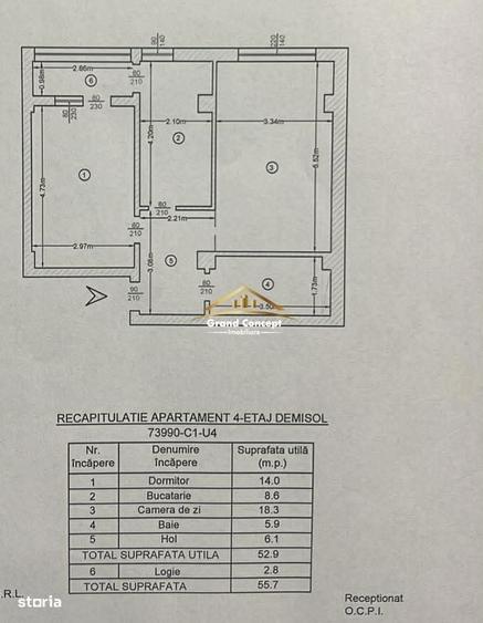Apartament 2 camere, Valea Lupului, 55.70 mp 102.500 Cod Oferta:11783 - 6