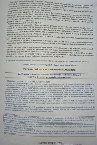 Teren construcții, vedere frontala la mare și Certificat Urbanism - Eforie - 7
