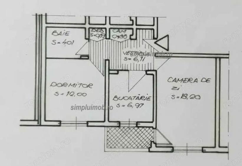Decomandat Centrala Proprie 2 Camere Dristor Bloc 1984 - 1