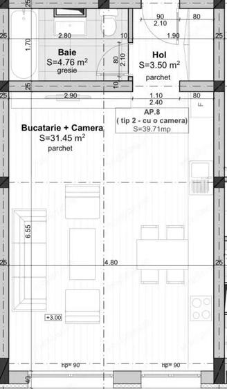 Apartament tip studio, 40 mp utili, 1 loc de parcare, Etaj 1, TVA INCLUS - 1