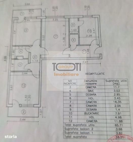 Apartament de vanzare in zona PODU RO? cu 3 camere decomandat - 1