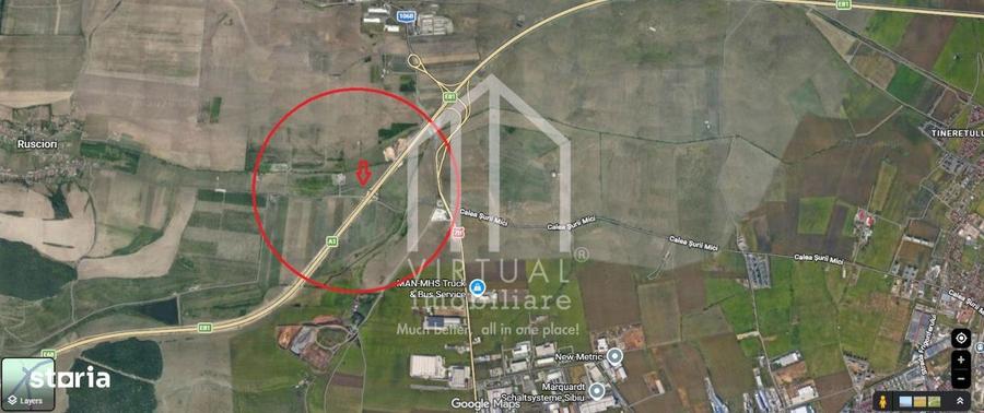 Teren intravilan si extravilan, suprafata 16,310 mp, langa Autostrada - 7