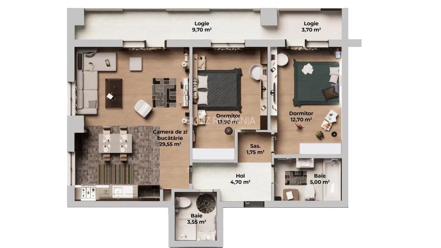 Apartament de vanzare, cu 3 camere, 70 mp, zona Ansamblul Vest Residence Apartament de vanzare, cu 3 camere, 70 mp, zona Ansamblul Vest Residence