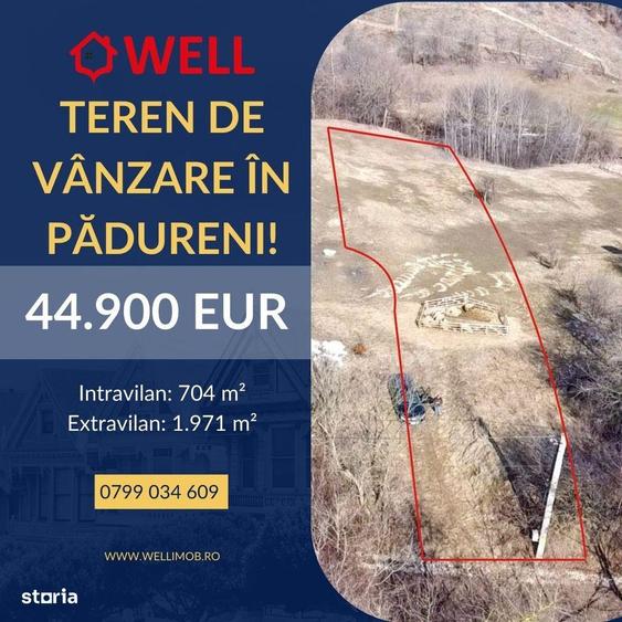 Teren par?ial intravilan de vanzare in Padureni, pe strada Argilei! - 1