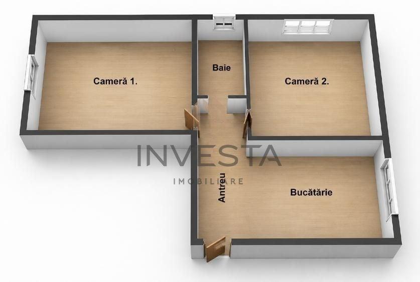 Apartament cu 2 camere decomandat, mobilat în Între Lacuri