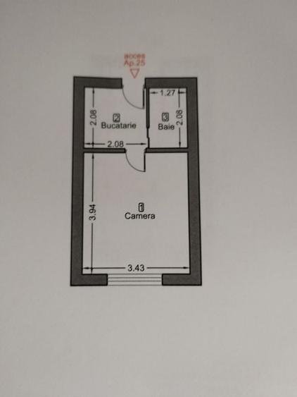 Garsonieră semidecomandată în Olimpia-Stadion