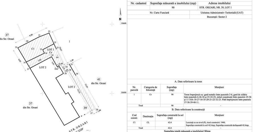 Constructie Ruina 42 mp pe strada Orzari colt Agricultori teren 90mp - 11
